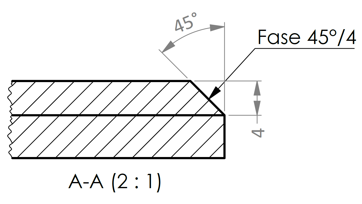 CNC Fasen: 45Grad-4mm(L)