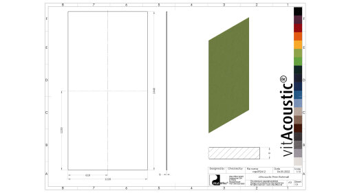 vitAcoustic PET Akustikplatten  für Duo Verklebung - Halbe Platte aus Rohmaß 2440x1220x9mm