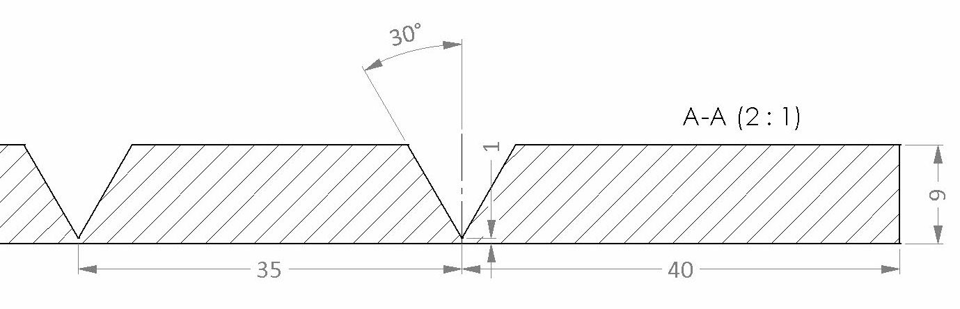 V-Cut für flexible Matten