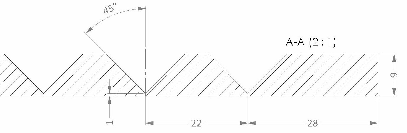 V-Cut für flexible Matten